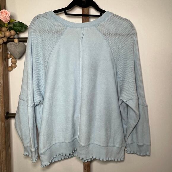 Altard State Long Sleeve Scoop Neck Light Blue Sweatshirt Oversized Size XS - Picture 5 of 6
